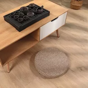 RUIXUAN круглый стул для медитации с льняным покрытием, супер для обеденного стола, круглый стул с эффектом памяти, высокий обеденный стол в японском и западном стиле, набор из 41 комплекта толщины задней стороны