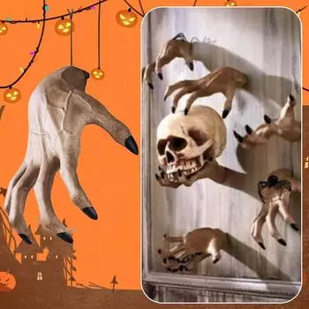 Рука дьявола, настенная подвеска из смолы, украшения, ужас, рука, домашний призрак, Хэллоуин, креативный кулон, украшение, смешной H8V2 белый