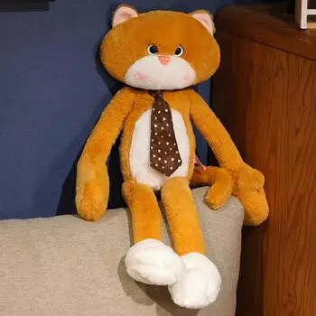 Рука Длинный Кот Плюшевая Кукла Мультяшное Животное Набивная Кукла Умиротворять Сопровождать Подарок Ребенок 40cm/15.75in коричневый