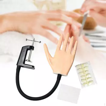 Рука для практики акриловых ногтей, рука-манекен для практики, ноготь с подставкой для самостоятельного дизайна ногтей