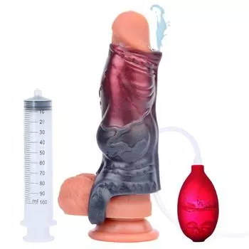 Рукав для инъекций в пенис для мужчин, силиконовый рукав для дилдо с кольцом для пениса, носимое увеличение, коллекция Monster N-DW5215M