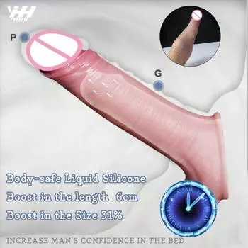 Рукав для пениса, секс-игрушки для мужчин, удлинитель, силиконовый чехол для пениса, кольцо для пениса с шариковым подрамником, утолщается a style M
