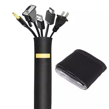 Рукав для укладки кабеля 78 дюймов, гибкий неопреновый регулируемый рукав для шнура, чехол для обертывания, скрытый провод