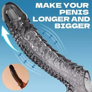 Рукав на пенис Ультрамягкий Многоразовый Кольцо-вибратор-пуля Прозрачное Кольцо для члена Удлинитель Увеличитель для пар Мужские Вибрирующие фаллоимитаторы Секс-игрушки No vibrate