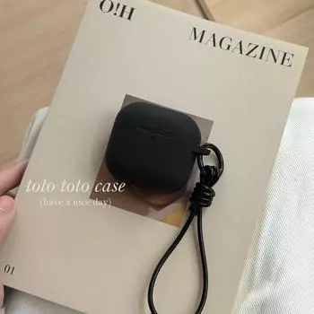 Рукава для Apple 2-го поколения/Pro Bluetooth-гарнитуры Чехол Новое поколение Airpods3 Кожаный шнурок Подвеска Airpodspro2 Встроенный силикон Мягкий Apple Airpods Pro Black + black ring leather rope