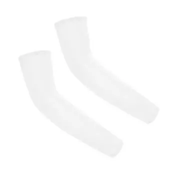 Рукава для детей Защита от ультрафиолетового излучения Охлаждающие компрессионные рукава для мальчиков и девочек Летние тонкие нарукавники для бега, езды на велосипеде, спорта на открытом воздухе S белый