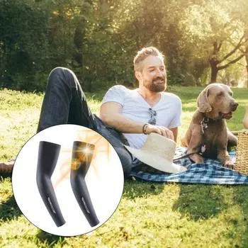 Рукава для лета Воздухопроницаемые рукава Защита от солнца для лета Блокировка УФ-лучей Нарукавники для верховой езды на открытом воздухе Аксессуары L чёрный