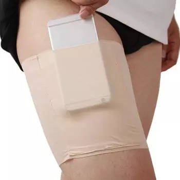 Рукава для ног Карманные набедренные повязки Антифрикционный карман для телефона на ноге Невидимый ремешок на бедре Женская подвязка M-Black