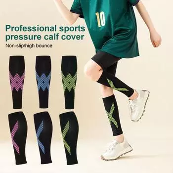 Рукава для ног, компрессионные длинные рукава до колена, защита от ультрафиолета, рукава для ног для мужчин и женщин, спортивные баскетбольные футбольные накладки на ноги L синий/чёрный