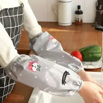 Рукава для приготовления пищи Очаровательные противообрастающие грязеотталкивающие чехлы для рукавов Кухонные чехлы для рукавов с узором медведя Рукава для приготовления пищи Рукава для приготовления пищи Хозяйственные товары светло-синий