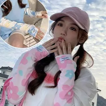 Рукава для защиты от солнечных ожогов Ice Silk Велосипедные нарукавники для защиты рук от солнца на открытом воздухе Манжеты для спорта Половина Z7O8 yellow-1pair