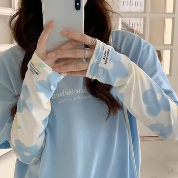 Рукава Flower Ice Рукава Ice Silk Летние солнцезащитные перчатки Свободные солнцезащитные рукава для рук с защитой от ультрафиолета as the picture