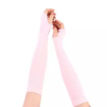 Рукава Ice Silk Солнцезащитный крем для рук Защита от ультрафиолетового излучения Противоскользящий Летний отдых на открытом воздухе розовый