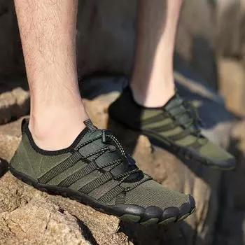 Рукава ноги пара пляж плавание обувь путешествия рыбалка йога мужская обувь дышащая пять пальцев на открытом воздухе спорт ручей обувь 35 серый