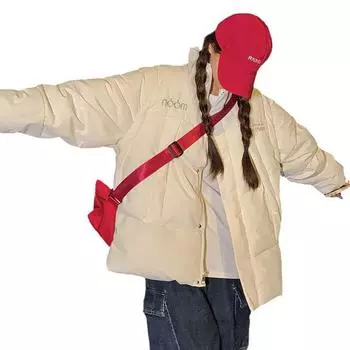 Рукава отстегиваются, а две хлопковые куртки свободные и универсальны для женщин осенью и зимой, а плотная хлопковая одежда — модная. S белый