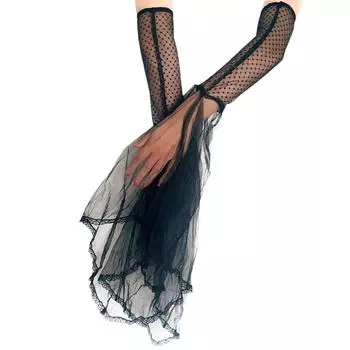 Рукава ультратонкие и дышащие длинные сетчатые манжеты-банты для костюмов на Хэллоуин, аксессуары для перчаток