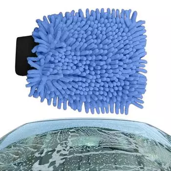 Рукавица для мытья автомобиля, устойчивая к царапинам, рукавица для мытья шенилла, эффективное средство для удаления пятен с автомобиля, перчатки для мытья автомобиля, аксессуары для чистки автомобиля оранжевый