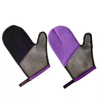 Рукавица для полировки кожи Очищающая 2 шт. PR [Riossa] (Фиолетовый/Телесный Спонж) фиолетовый