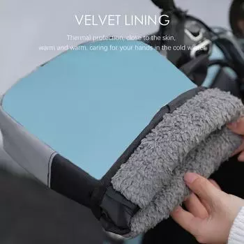 Рукавицы для руля велосипеда Перчатки для холодной погоды Водонепроницаемые перчатки для руля Перчатки для велосипедистов Теплые чехлы для руля для мужчин и женщин чёрный