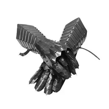 Рукавицы Назгул с черной отделкой, стальные средневековые доспехи, перчатки, фэнтезийный костюм для ролевых игр