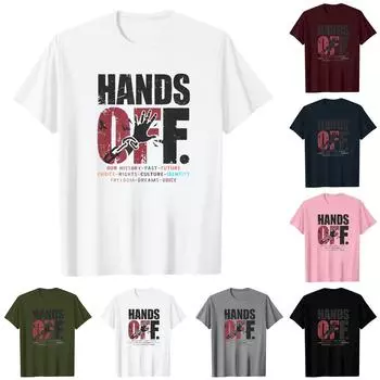 РУКИ ПРОЧЬ - Мужчины и женщины в одинаковом стиле Casual Fashion Street Slim с короткими рукавами Футболки Футболки вокруг текущих событий и политики L армия зеленый