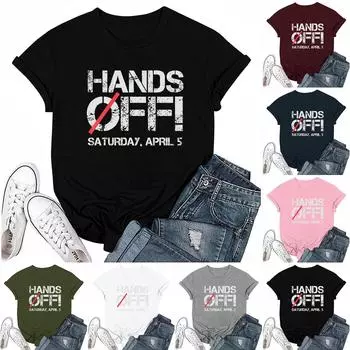 РУКИ ПРОЧЬ - Мужчины и женщины в одинаковом стиле Casual Fashion Street Slim с короткими рукавами Футболки Футболки вокруг текущих событий и политики L армия зеленый