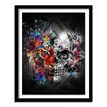 Рукоделие Алмазная картина Вышивка крестиком Череп, Скелет Алмазная вышивка Полный круглый алмаз Искусство 20X30CM