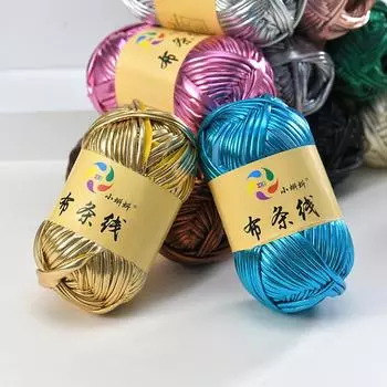Рукоделие крючком пряжа металлическая текстура ткань полосатая линия персонализированная шерстяная нить сумка для вязания светящийся блестящий кожаный материал нить тесто
