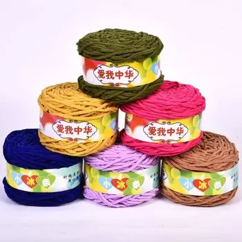 Рукоделие Вязание крючком Пряжа для шарфа Пряжа для одинарного маленького ледяного бруска Пряжа Толстая шерстяная нить Крючок Обувь Шарф Тапочки Нитка Шарф Шапка Клубок ниток