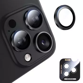 Руководство MAGIC JOHN iPhone 16 Pro Max Camera Камера с черным объективом поставляется с простой в использовании защитой камеры iPhone 16pro от передержки Авиационная алюминиевая камера