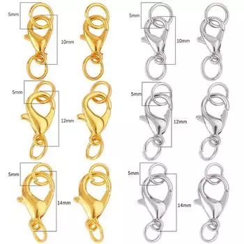 Руководство по эксплуатации аксессуары принадлежности цепи ожерелье 10 шт./лот серебро высокое качество для браслета металл DIY карабин золотая фурнитура для ювелирных изделий изготовление ювелирных изделий 12mm золотой