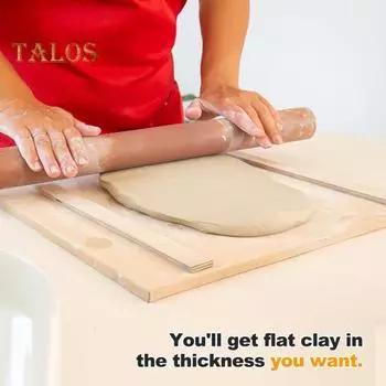Руководство по использованию скалки для гончарного дела Деревянные направляющие для полимерной глины Обучение гончарному делу Руководство по использованию скалки для глины Инструменты для гончарного дела Измерение толщины полимерной глины A
