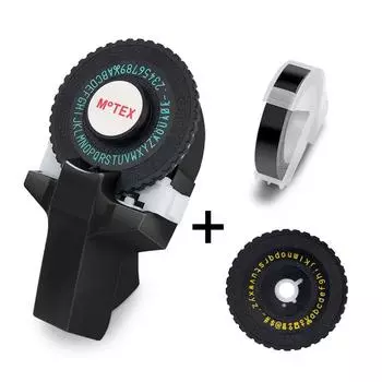 Руководство по изготовлению этикеток 3D DIY MOTEX E101 с лентой для 3D тиснения, черная лента 9 мм для DYMO, устройство для ручного тиснения этикеток пишущей машинки printer and 1 tape9