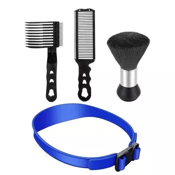 Руководство по стрижке волос фейд для мужчин с набором гребней для фейда, шаблоном для бритья линии шеи и гребнем для машинки, регулируемой изогнутой лентой для стрижки