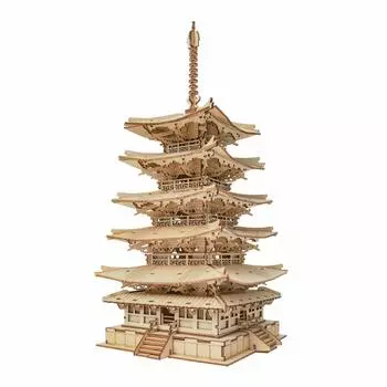 Руководство пользователя на японском языке Robotime 3D Wood Puzzle TGN02 Pagoda Tsukurunsu® [Официальная продажа/включена версия на японском языке] Пятиэтажная