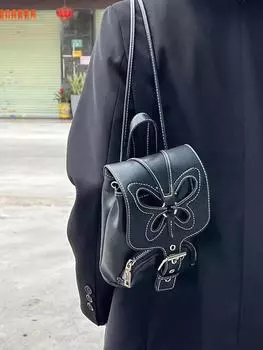 Рюкзак American Retro Mini Butterfly Backpack 2023 года — милый, стильный, универсальный и модный чёрный