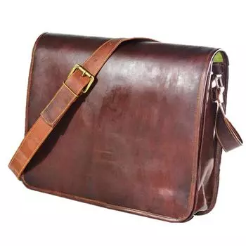 Рюкзак Богатая кожаная сумка для ноутбука Деловой портфель через плечо Сумка-мессенджер 10 X 13 X 4 коричневый