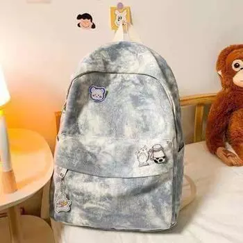 Рюкзак большого объема с принтом тай-дай, многофункциональная школьная сумка, корейская ретро холщовая сумка