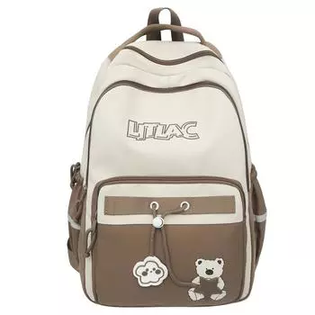 Рюкзак большой емкости, цветной женский рюкзак для школьников младших классов, школьный рюкзак с принтом медведя синий