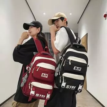 Рюкзак большой емкости для учащихся младших классов средней школы, женский рюкзак для путешествий, школьный рюкзак для школьников красный