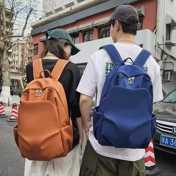 Рюкзак большой емкости, однотонный, женский школьный рюкзак для старшеклассников, школьников светло-синий