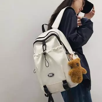 Рюкзак большой емкости, рюкзак в студенческом стиле, легкий нейлоновый пригородный школьный рюкзак чёрный