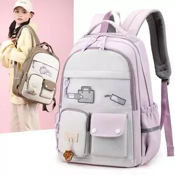 Рюкзак большой емкости с героями мультфильмов, многофункциональная школьная сумка для кампуса для девочек