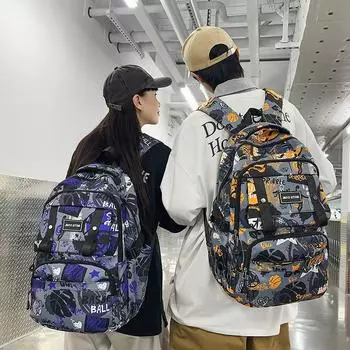 Рюкзак большой емкости с принтом граффити, мужской рюкзак, легкий школьный рюкзак для студентов, женский дорожный рюкзак фиолетовый