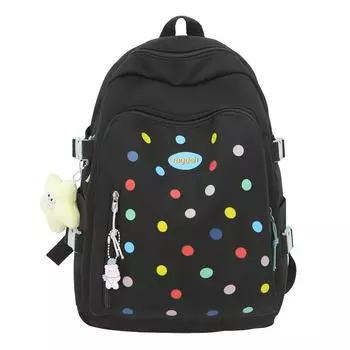 Рюкзак большой емкости с точечным принтом, студенческий школьный женский рюкзак зелёный