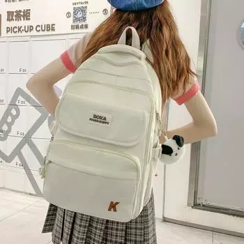 Рюкзак большой емкости в студенческом стиле, рюкзак для старшеклассников белый