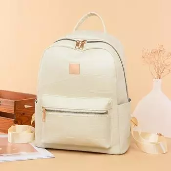 Рюкзак большой емкости Женский легкий рюкзак из мягкой кожи Дорожный рюкзак чёрный