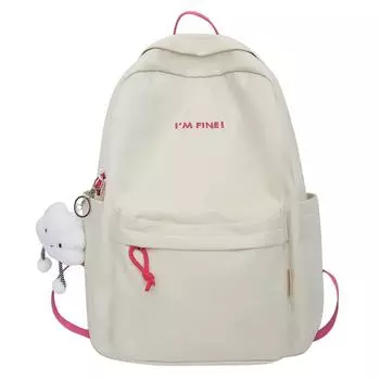 Рюкзак большой емкости, женский однотонный рюкзак, школьный рюкзак для школьников средней школы, дорожная сумка для пары, кампуса розовый