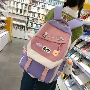 Рюкзак большой емкости, женский рюкзак, школьный рюкзак красный