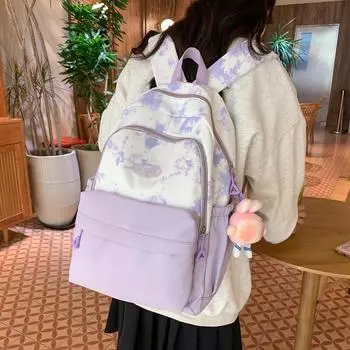 Рюкзак большой емкости, женский школьный рюкзак контрастного цвета, мужской рюкзак для старшей школы синий